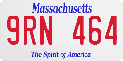 MA license plate 9RN464
