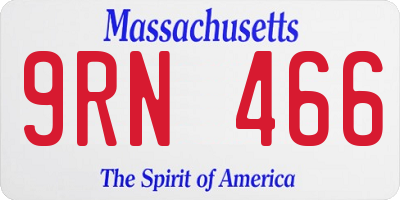 MA license plate 9RN466