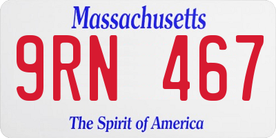 MA license plate 9RN467