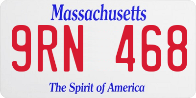 MA license plate 9RN468