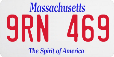 MA license plate 9RN469