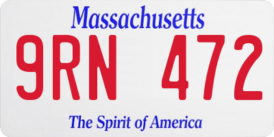 MA license plate 9RN472