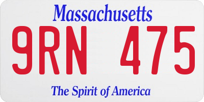 MA license plate 9RN475