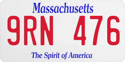 MA license plate 9RN476