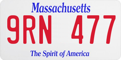MA license plate 9RN477