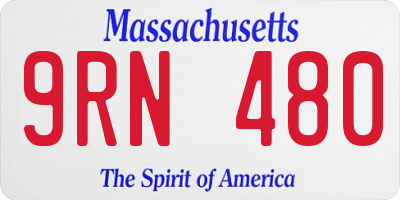 MA license plate 9RN480