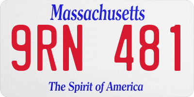 MA license plate 9RN481