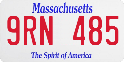 MA license plate 9RN485