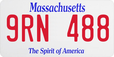MA license plate 9RN488