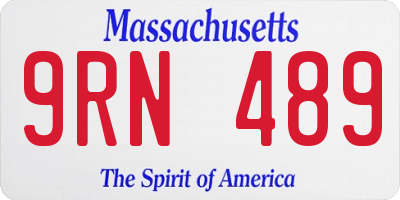 MA license plate 9RN489