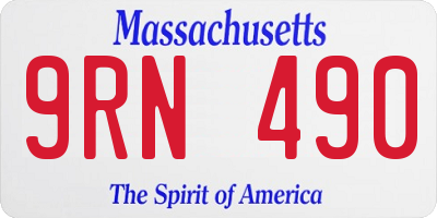 MA license plate 9RN490