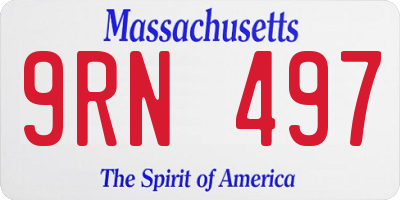MA license plate 9RN497
