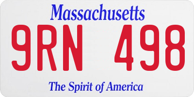 MA license plate 9RN498