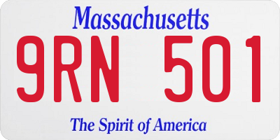 MA license plate 9RN501