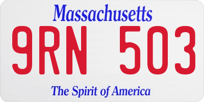 MA license plate 9RN503