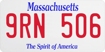 MA license plate 9RN506