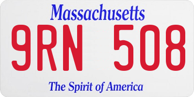 MA license plate 9RN508