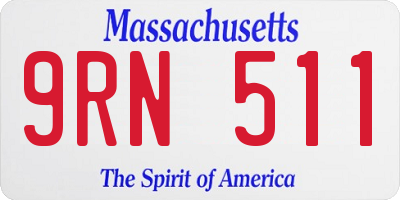 MA license plate 9RN511