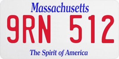 MA license plate 9RN512