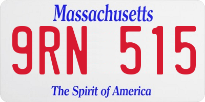 MA license plate 9RN515