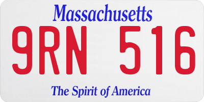 MA license plate 9RN516