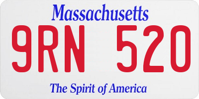 MA license plate 9RN520