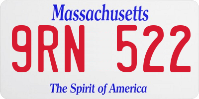 MA license plate 9RN522