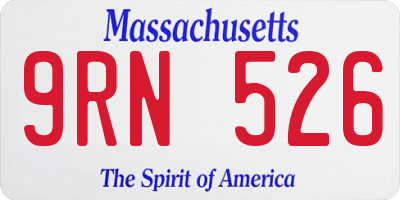 MA license plate 9RN526