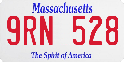 MA license plate 9RN528