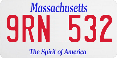 MA license plate 9RN532