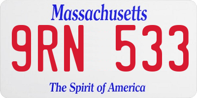 MA license plate 9RN533