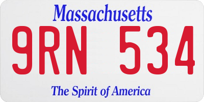 MA license plate 9RN534