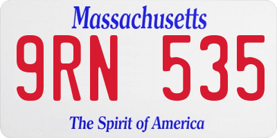 MA license plate 9RN535