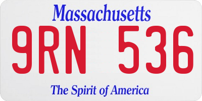 MA license plate 9RN536