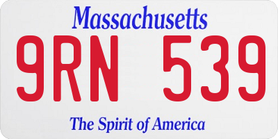 MA license plate 9RN539