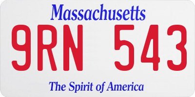 MA license plate 9RN543