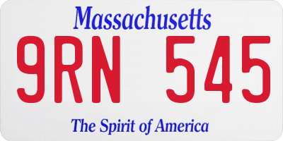 MA license plate 9RN545