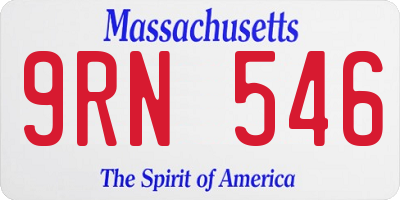 MA license plate 9RN546