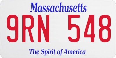 MA license plate 9RN548