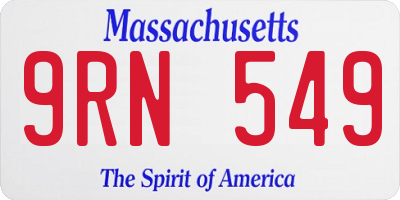 MA license plate 9RN549
