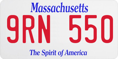 MA license plate 9RN550