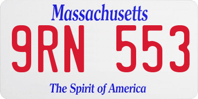 MA license plate 9RN553