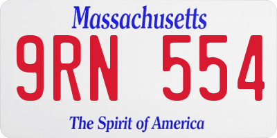 MA license plate 9RN554