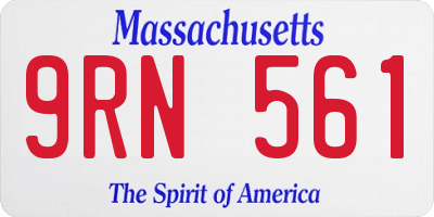 MA license plate 9RN561