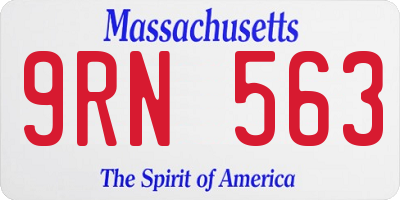 MA license plate 9RN563