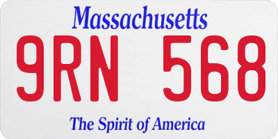 MA license plate 9RN568