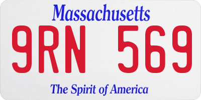 MA license plate 9RN569