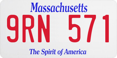 MA license plate 9RN571