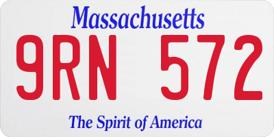 MA license plate 9RN572