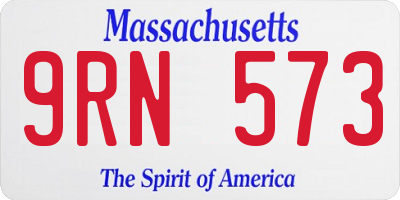 MA license plate 9RN573